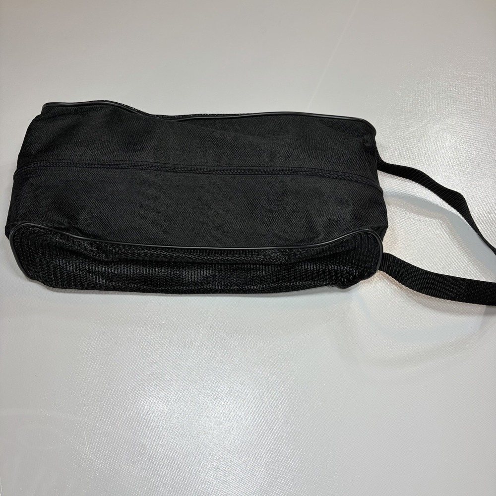 Golf Shoe Bag Black Zipper Carry Case Travel Organizer Waterproof Lined